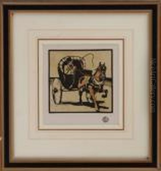 Horse And Carriage Oil Painting by William Nicholson