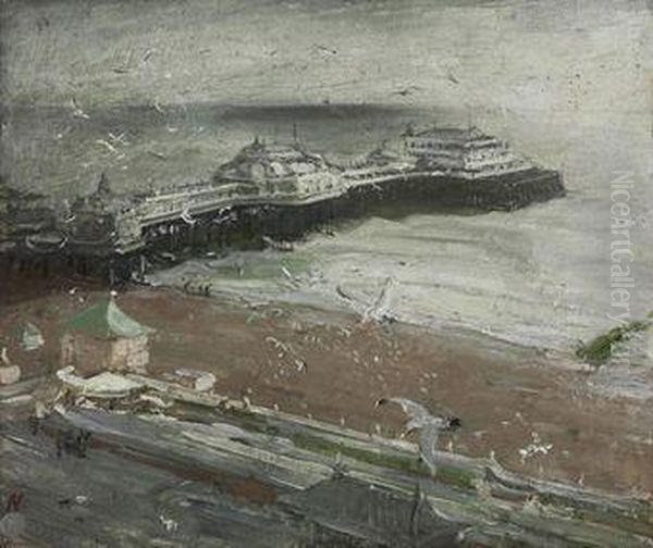 Brighton Pier Oil Painting by William Nicholson