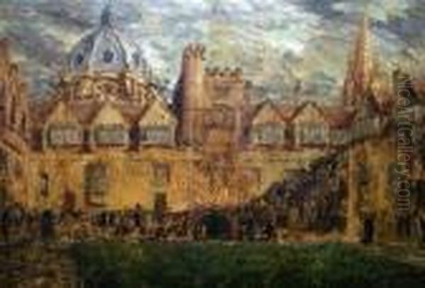 Oxford College Oil Painting by William Nicholson