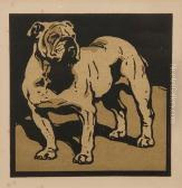 A Set Of Five Coloured Prints Of Animalsubjects Oil Painting by William Nicholson