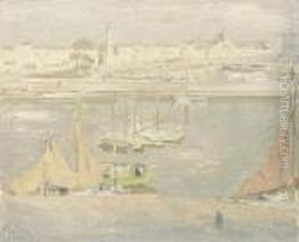 La Rochelle, The Harbour Oil Painting by William Nicholson