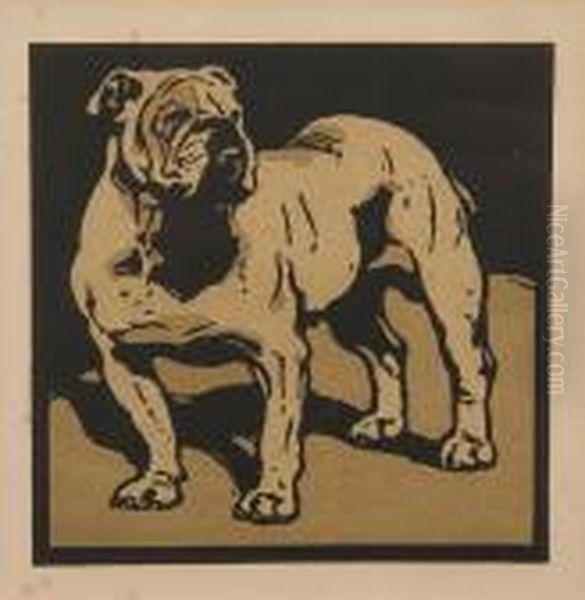 A Set Of Five Coloured Prints Of Animal Subjects Oil Painting by William Nicholson