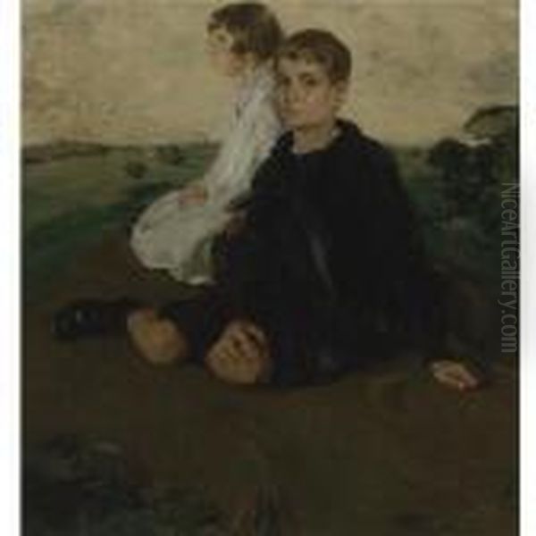 Portrait Of The Children Of General John A. Logan Oil Painting by William Nicholson