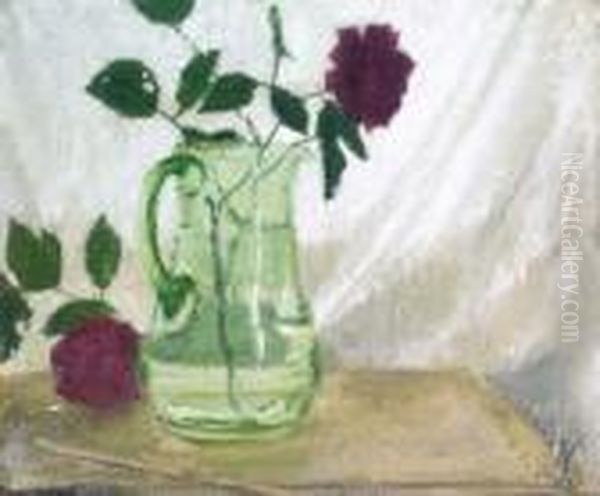 Red Roses Oil Painting by William Nicholson