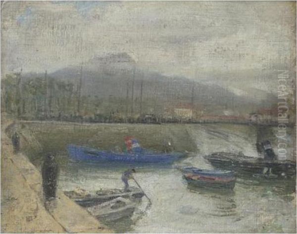 Ciboure Harbour Oil Painting by William Nicholson