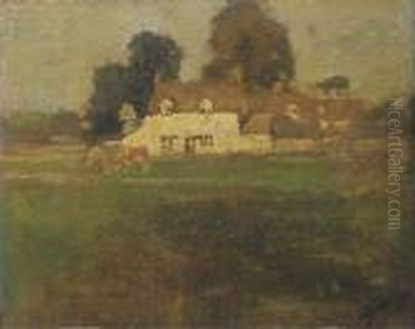 Landscape With Farmhouse Oil Painting by William Nicholson