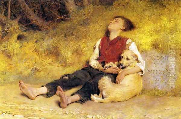 His Only Friend Oil Painting by Briton Riviere