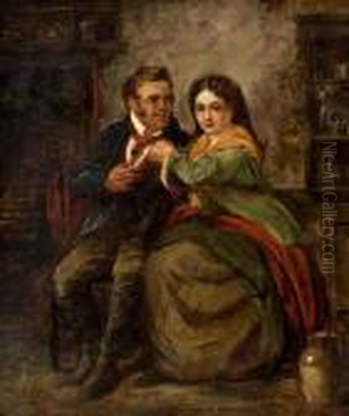 The Irish Couple Oil Painting by Erskine Nicol