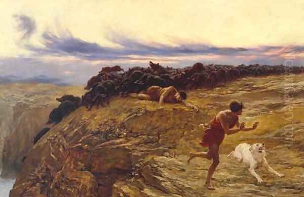 The Miracle of the Gaderene Swine Oil Painting by Briton Riviere