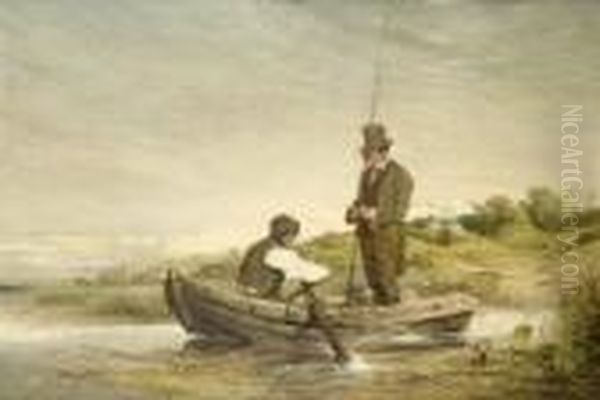 Out For The Day, The Fly Fishers Oil Painting by Erskine Nicol