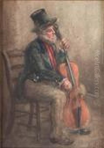 Musicerande Herre Oil Painting by Erskine Nicol