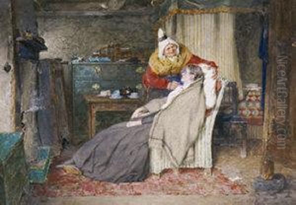 Her Ain Bairn Oil Painting by Erskine Nicol