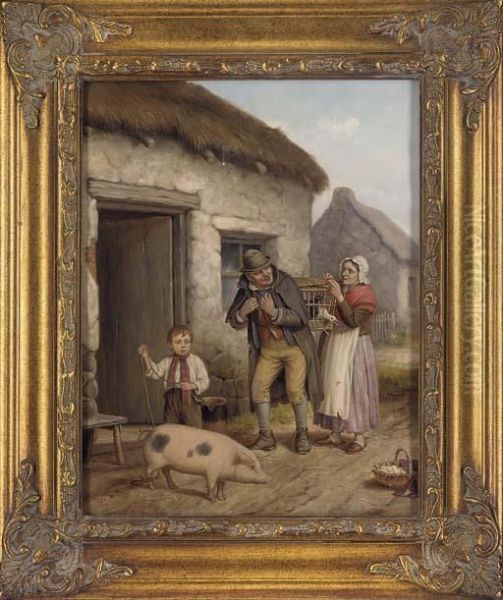 Ready For Market Oil Painting by Erskine Nicol