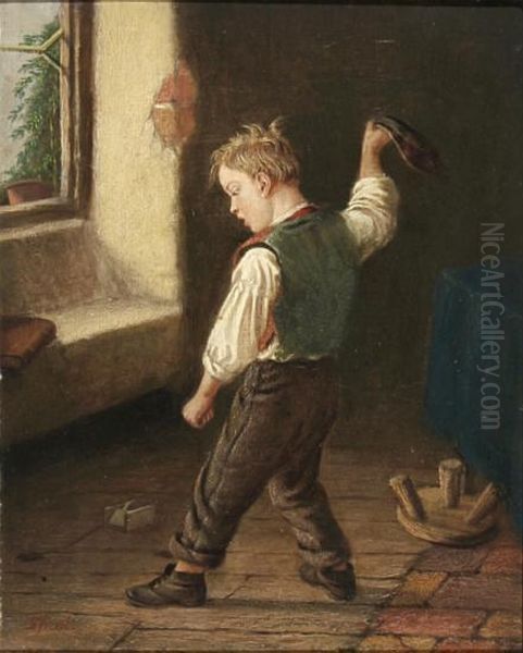 The Little Hunter Oil Painting by Erskine Nicol