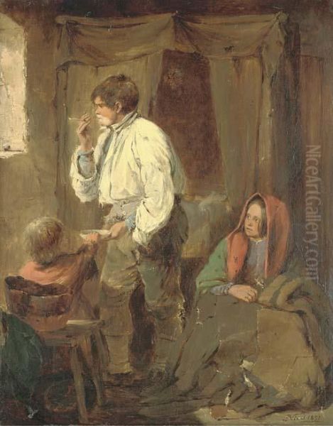 Paddy's Toilet Oil Painting by Erskine Nicol