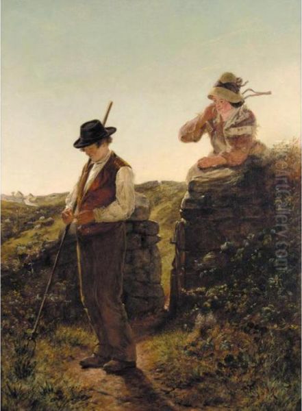 The Shepherd's Love Oil Painting by Erskine Nicol