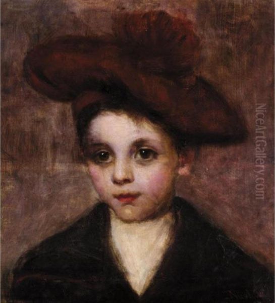 Portrait Of A Boy Oil Painting by Erskine Nicol