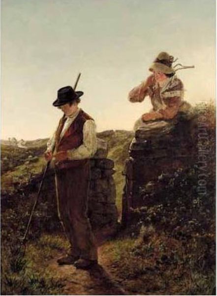 The Shepherd's Love Oil Painting by Erskine Nicol