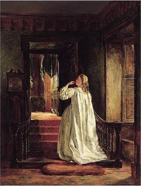 Au Revoir, Interior, Hall Of Howth Castle Oil Painting by Erskine Nicol