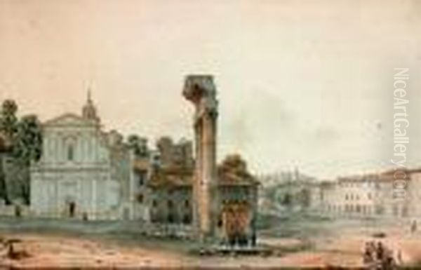 Vue Animee De Rome Oil Painting by Victor-Jean Nicolle