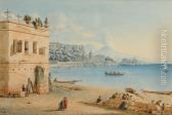 Vue De La Baie De Naples Oil Painting by Victor-Jean Nicolle