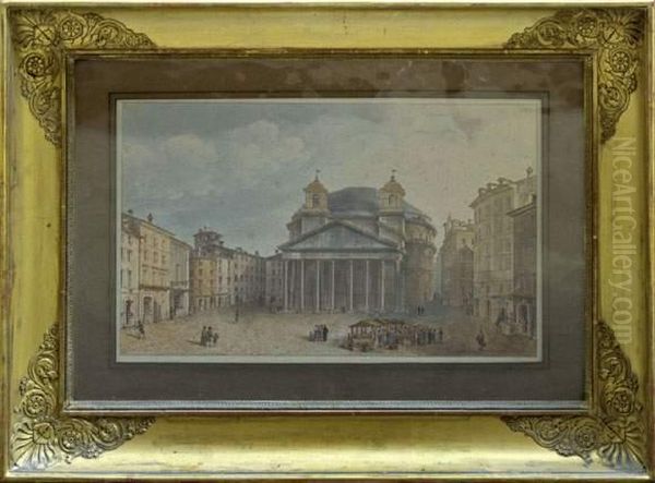 Le Pantheon A Rome. Oil Painting by Victor-Jean Nicolle