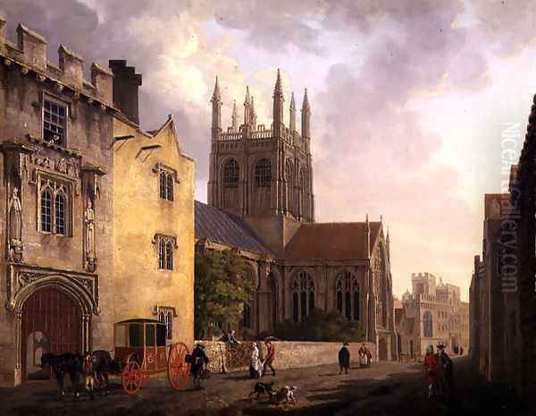 Merton College, Oxford, 1771 Oil Painting by Michael Angelo Rooker