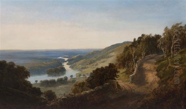 View Of The English Countryside Oil Painting by Edmund John Niemann, Snr.