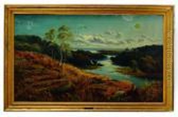 Paisaje Con Bosque Y Rio Oil Painting by Edmund John Niemann, Snr.