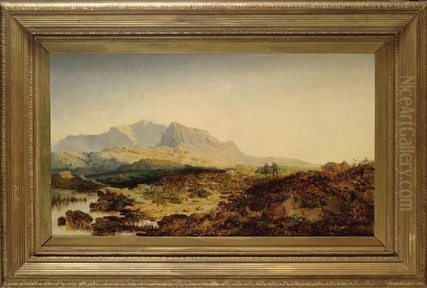 Paesaggio Montano Con Figure Oil Painting by Edmund John Niemann, Snr.