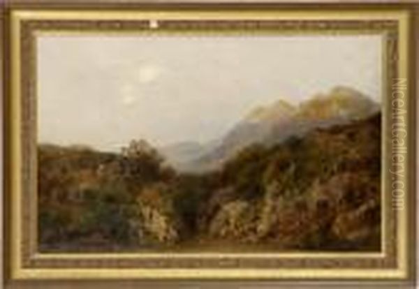 Landscape With Mountains Oil Painting by Edmund John Niemann, Snr.