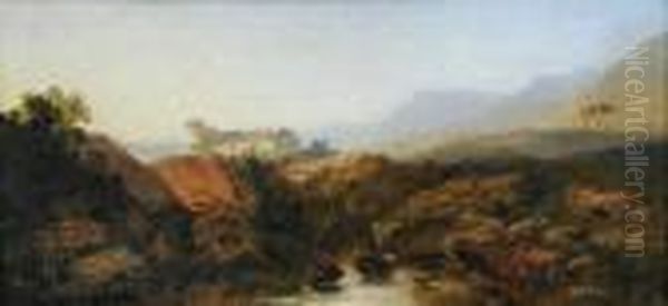 View In The Highlands Oil Painting by Edmund John Niemann, Snr.