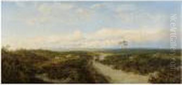 Across The Moors, Richmond, Yorkshire Oil Painting by Edmund John Niemann, Snr.