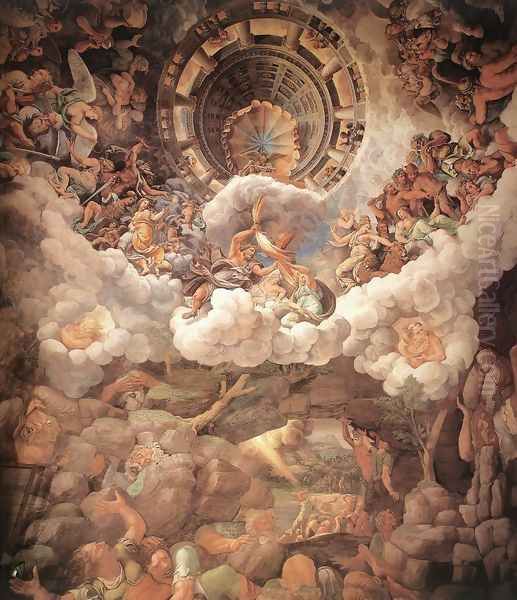 The Fall of the Gigants 1526-34 Oil Painting by Giulio Romano (Orbetto)