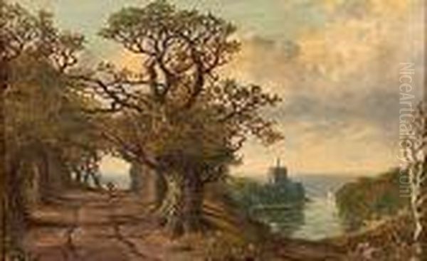 A Classical Landscape Oil Painting by Edmund John Niemann, Snr.