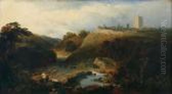 Richmond Yorkshire Oil Painting by Edmund John Niemann, Snr.