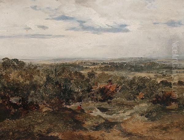 Hampstead Heath Oil Painting by Edmund John Niemann, Snr.