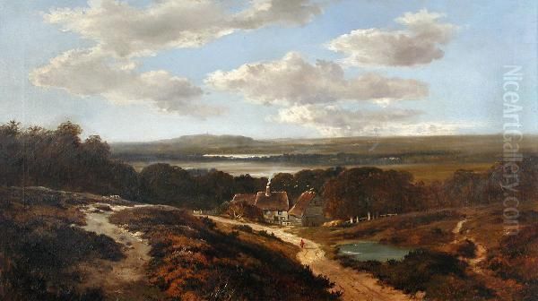 View By The Medway Oil Painting by Edmund John Niemann, Snr.