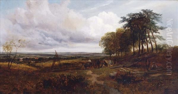 Landscape,haywards Heath Oil Painting by Edmund John Niemann, Snr.