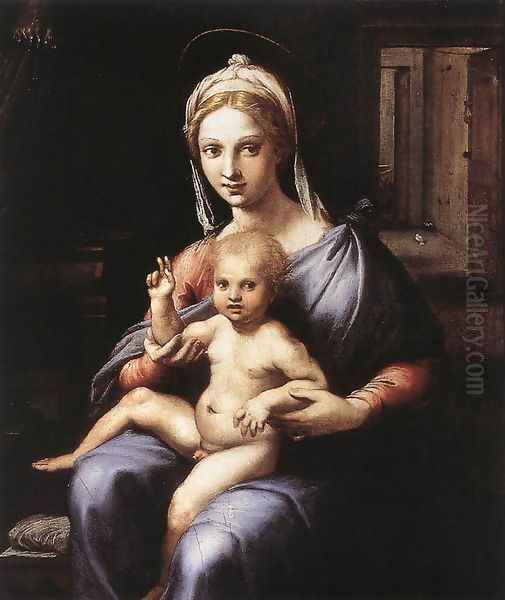 Madonna and Child 1522-23 Oil Painting by Giulio Romano (Orbetto)