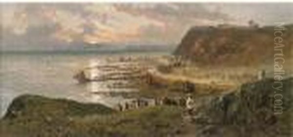 A View Of Hastings Oil Painting by Edmund John Niemann, Snr.