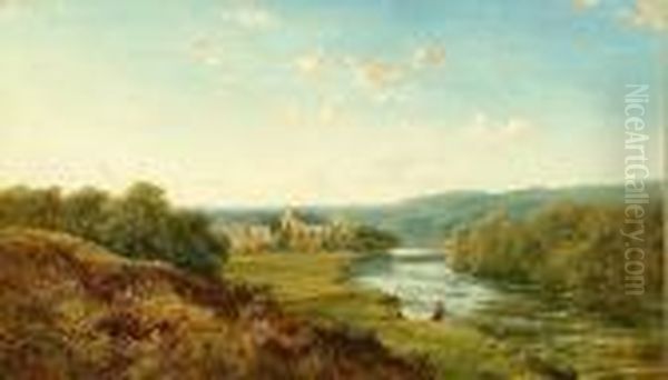 Bolton Abbey, Yorkshire Oil Painting by Edmund John Niemann, Snr.