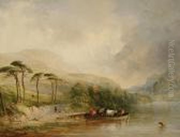 The Ferry Oil Painting by Edmund John Niemann, Snr.