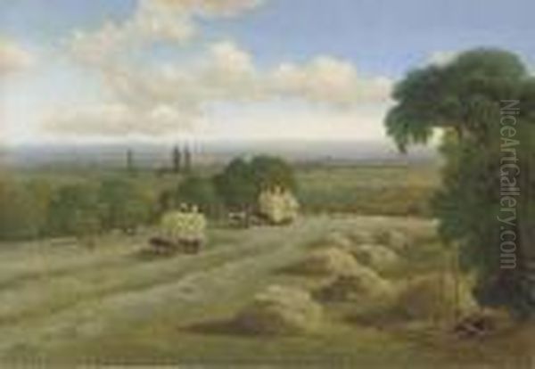 Harvest Time, Hampstead Oil Painting by Edmund John Niemann, Snr.