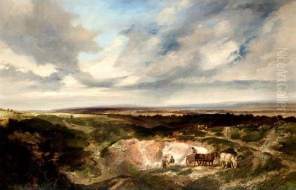 Chalk Pits, Sussex Oil Painting by Edmund John Niemann, Snr.