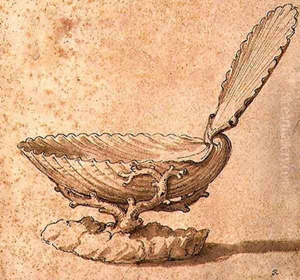 Design for Shell shaped covered Salt Cellar Oil Painting by Giulio Romano (Orbetto)