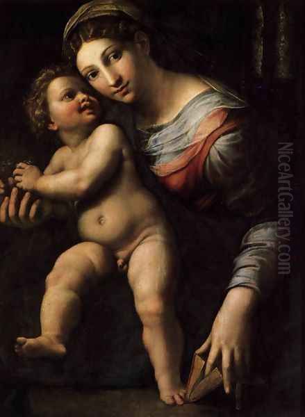 Virgin with the Child Oil Painting by Giulio Romano (Orbetto)