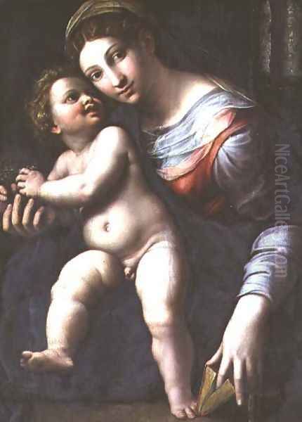 Madonna and Child, c.1530-40 Oil Painting by Giulio Romano (Orbetto)