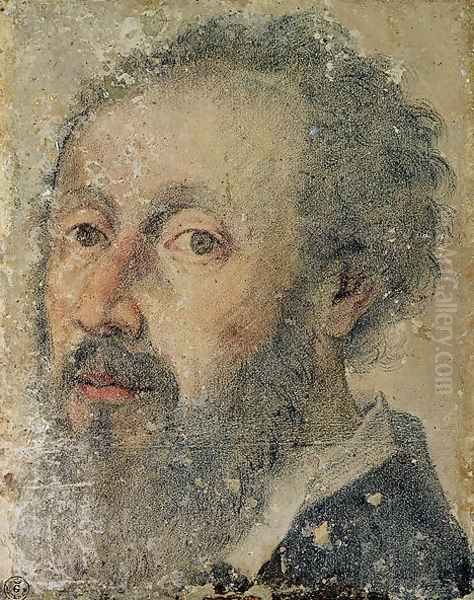 Self Portrait Oil Painting by Giulio Romano (Orbetto)