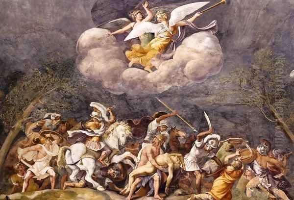 Ajax Defends Patroclus's Corps Oil Painting by Giulio Romano (Orbetto)